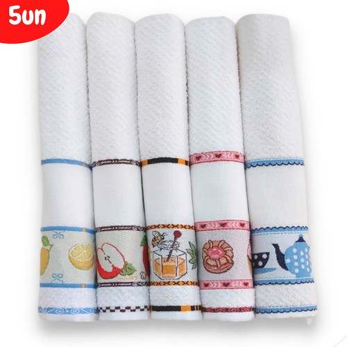 Kit 5 Panos Prato Dohler Atoalhado Variados Toalha Copa Vigo em Oferta na Shopee