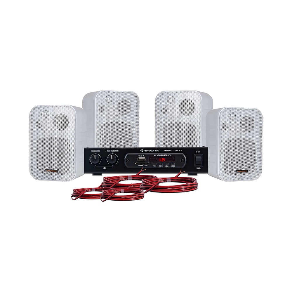 Kit Som Ambiente Hayonik 400W Musical Ambience 4000 V2 Branco - AP0427