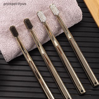 [prosperityus] 1Pcs Escova De Dentes Macia Homens Mulheres Adultas De Cor Dourada [BR]