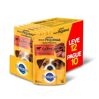 Ração Úmida Pedigree Sachê Cães Adultos Raças Pequenas Carne ao Molho 100g Leve 12 Pague 10 em Oferta na Shopee