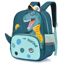 Mochila De Dinossauro Verde Dos Desenhos Animados , Escolar Para Crianças De Jardim De Infância , Menino De 3 A 5 6 Anos