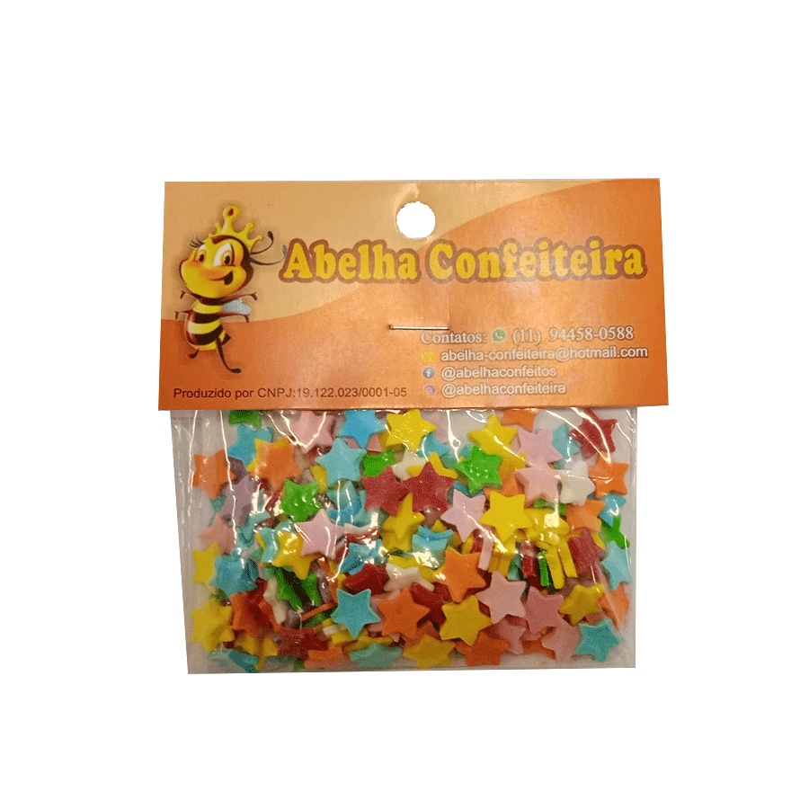 Mini Confeito - Estrelas Coloridas - 20 gramas - Abelha Confeiteira - Rizzo em Oferta na Shopee