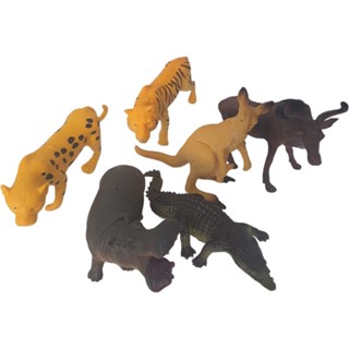 Kit Animais Selvagens Brinquedo De Borracha 6 Peças primicias qiu