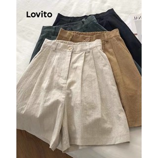 Lovito Casual Shorts Básicos para Mulheres LNE20096 (Damasco)