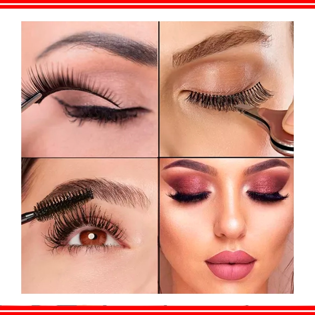 Cílios Postiços 3d Eyelashes Fashion 2 Pares Fios Naturais Aspecto Natural Make Fácil Aplicação