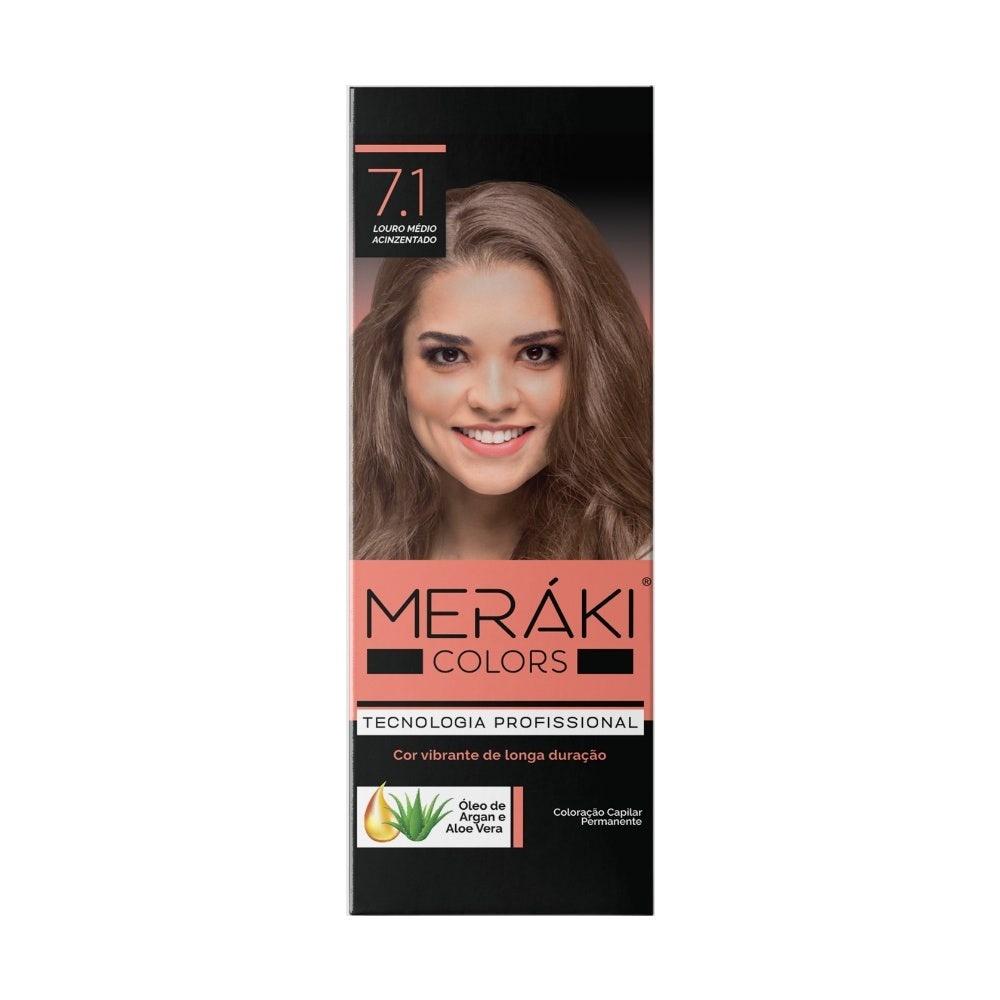 Kit Tintura Meráki Color Louro Médio Acinzentado 7.1 125gr em Oferta na Shopee