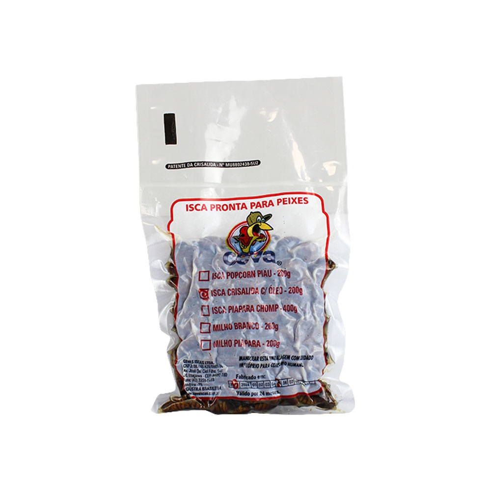 Isca Para Pesca Crisalida Com Óleo 200g - Ceva em Oferta na Shopee