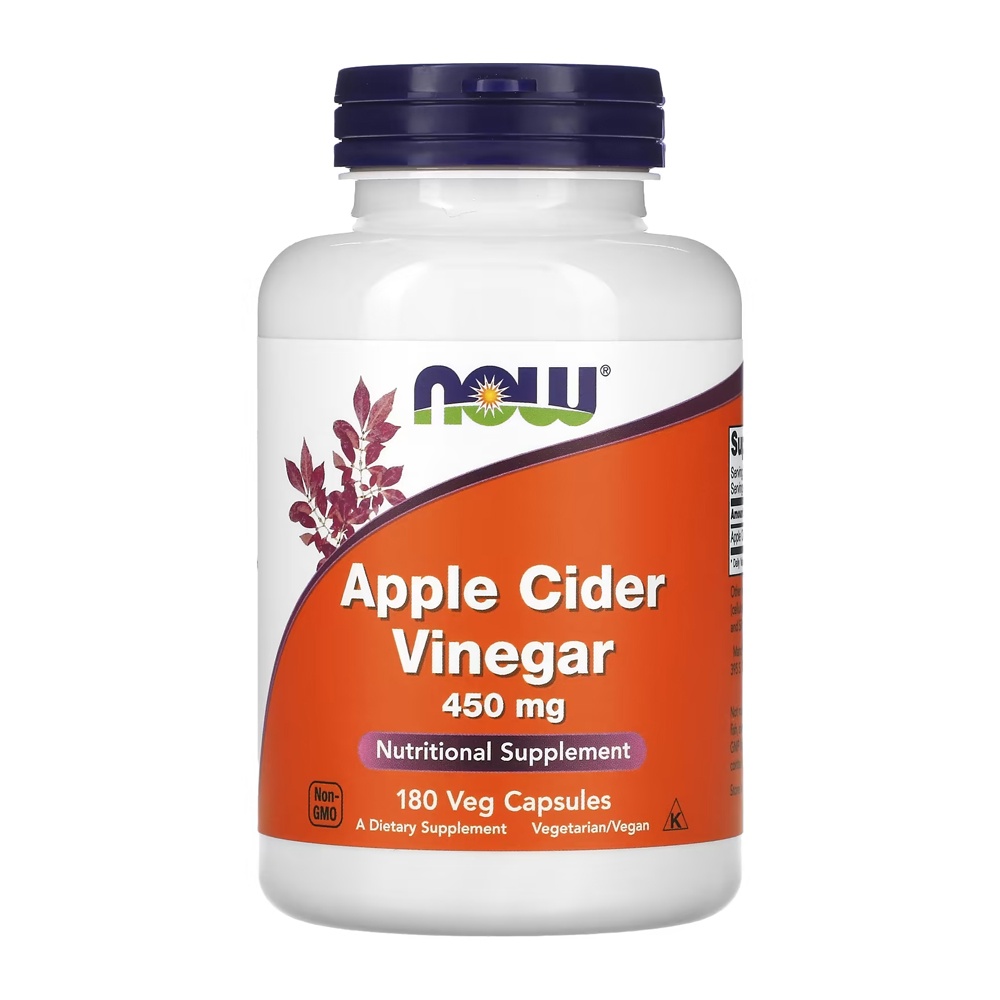 Vinagre de Maçã 450mg Now Foods Cider Vinegar 180 Veg Caps em Oferta na Shopee
