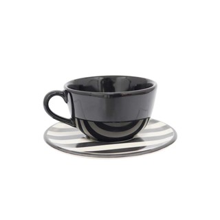 Jogo de 6 Xícaras Grandes 200 Ml Com Pires Oxford Unni Stripes And Dots em Oferta na Shopee