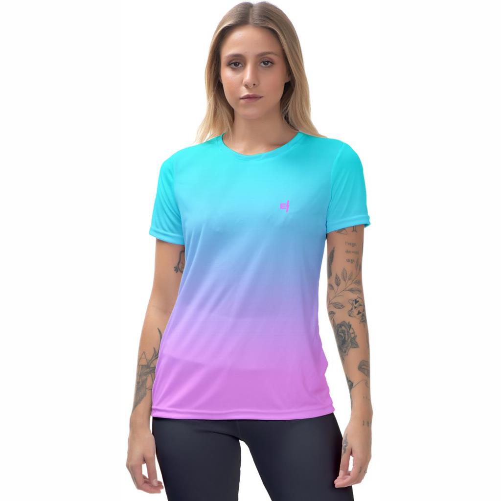 Blusa Academia Feminina Camiseta Caminhada Camisa Academia Fitness Protecao UV Treino