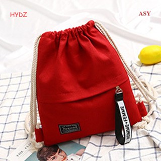 ASY 1 Pc Mochila Escolar De Lona De Ombro Duplo Drawstring Bolso Casual Portátil Mulheres Homens Viagem