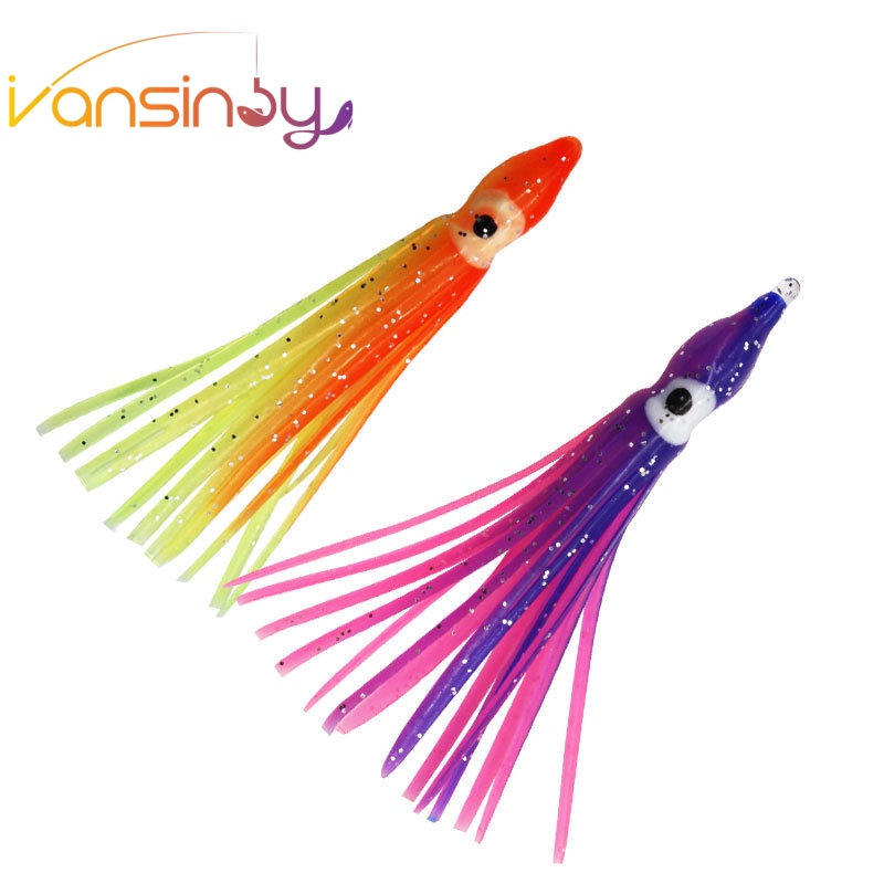 5pcs Saias De Pesca De Lula Polvo Luminoso 5cm/9cm Trolling Lure Isca Plástica Macia Para Truta Salmão Robalo em Oferta na Shopee