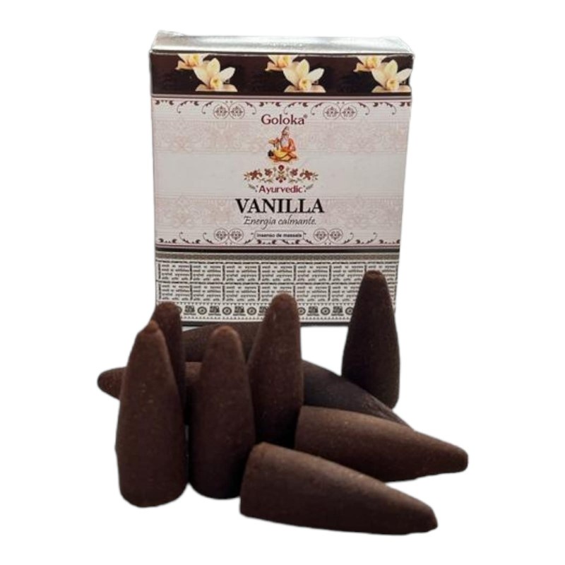 Incenso Cascata Goloka Vanila Baunilha Back Flow
