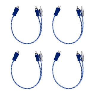 4x Cabo Y Para Som Automotivo Injetado Azul/Prata Transparente 4mm 1 Femea e 2 Machos Marca Svart em Oferta na Shopee