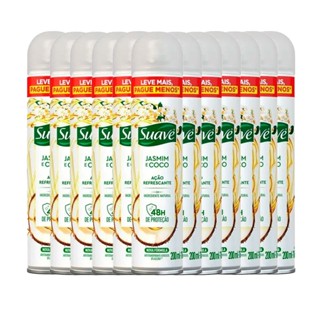 Kit Desodorante Aerosol Suave Jasmim E Coco 200ml - 12 Unidades