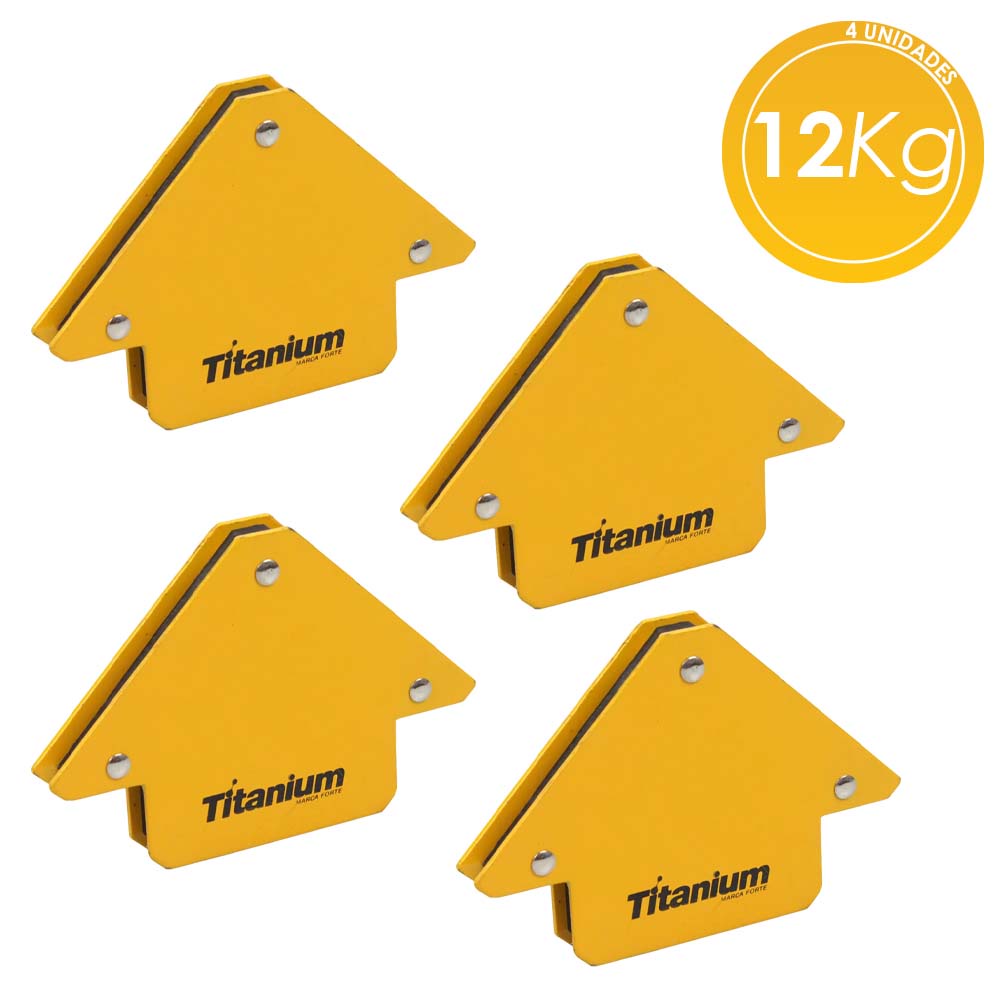 KIT ESQUADRO MAGNETICO PARA SOLDA 4 PECAS 12KG TITANIUM KIT - Home & Living