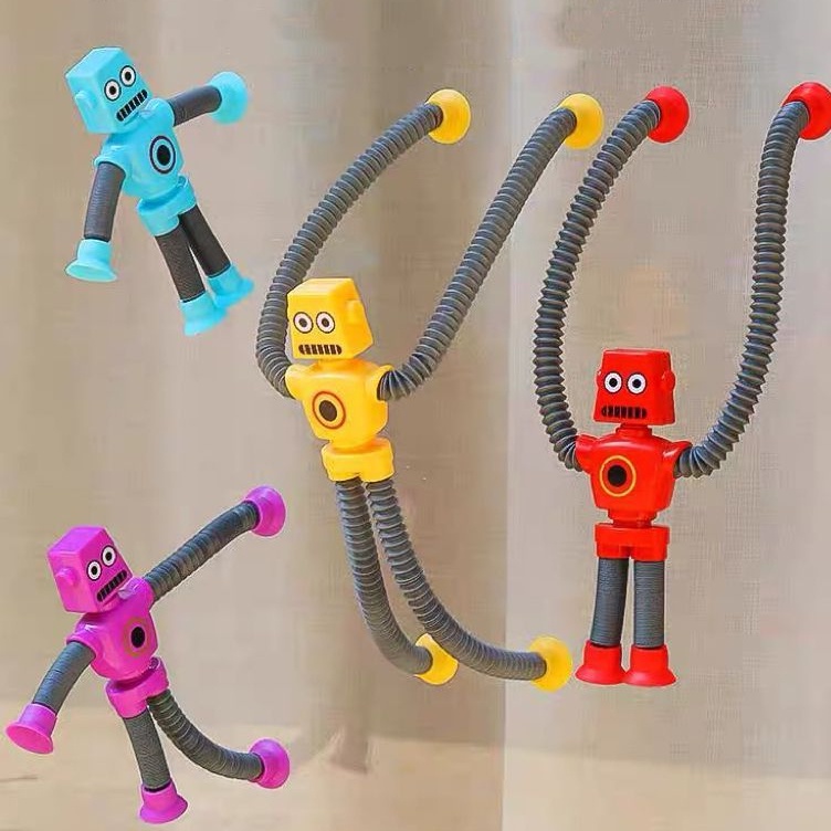 Robô Cartoon Tubo Telescópico Fofo Descompressão Design Criativo Brinquedo    KL1008