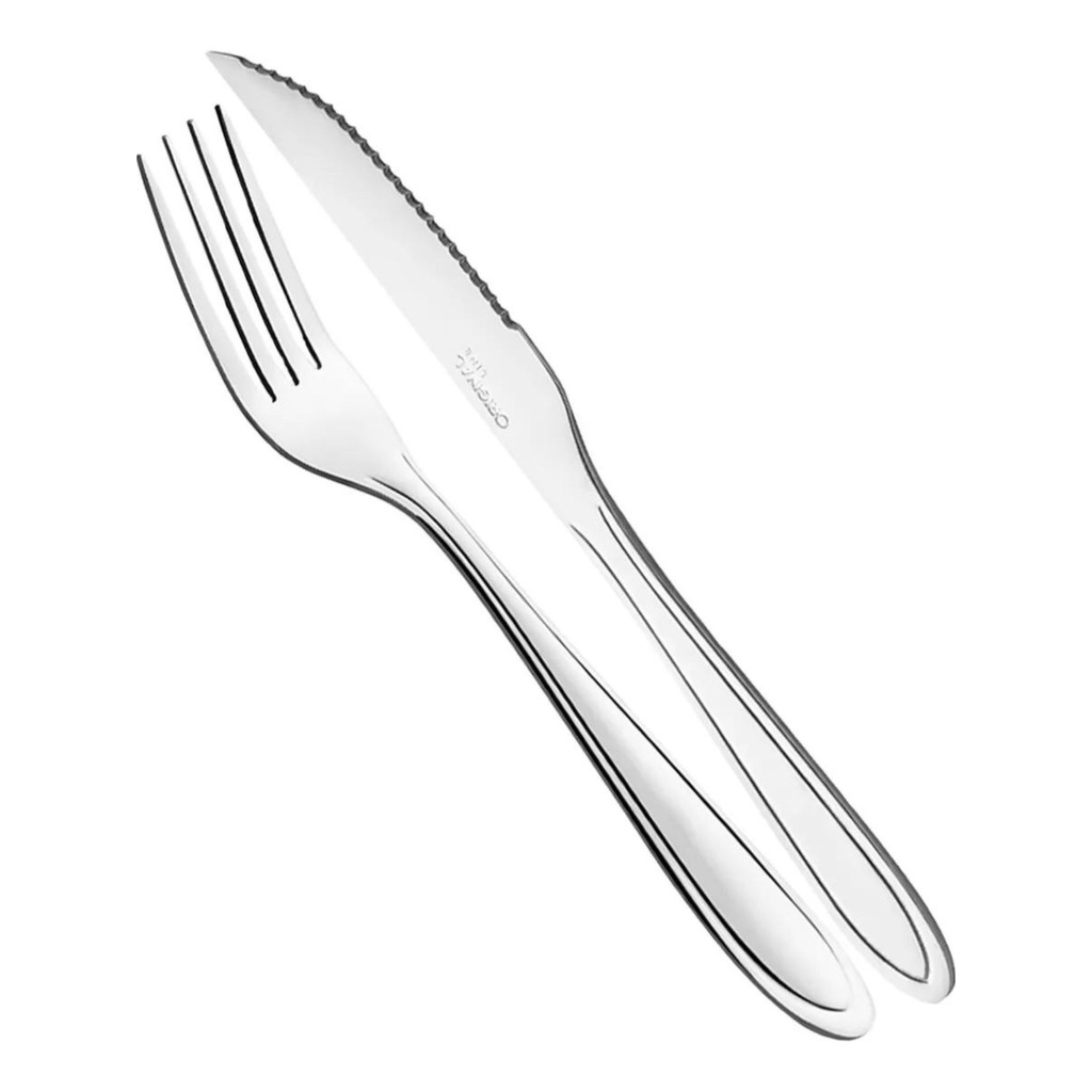 kit 4 Talheres em Aço Inox Linha Continental Restaurantes