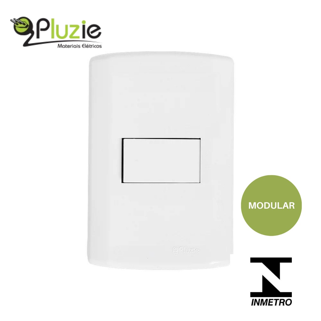 Interruptor Tecla Paralela Branca Com Placa Modular