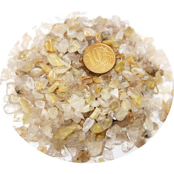 500G Cristal Rutilo Rolado Quartzo Rutilado PP 8mm Classe B