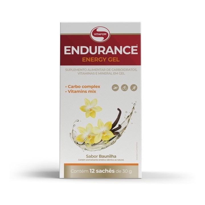 Endurance Gel Energy Com 12 Sachês Sabor Baunilha Vitafor