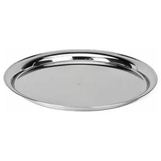Bandeja Redonda De Garçom Em Inox 40cm Para Servir Bebidas E Alimentos Em Festas