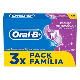 Creme Dental Oral-B Escudo Anti Açúcar Tradicional Leve 3 Pague 2 70g