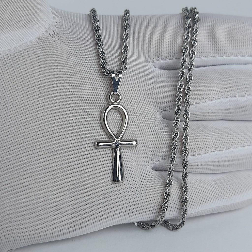 Colar Corrente Cruz De Ansata Egito Cordão 45, 60 Ou 70cm A pronto Envio