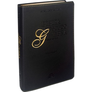 Bíblia de Estudo Genebra | ARA | Letra Grande | Luxo Preta em Oferta na Shopee