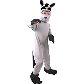 Fantasia Lobo Cinza Infantil Com Capuz E Rabo
 em Oferta na Shopee