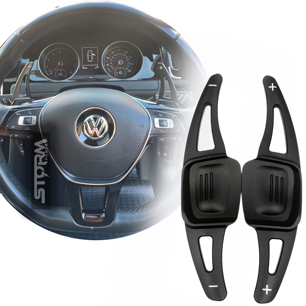 Extensor Borboleta Volante Preto VW Golf Jetta Polo Virtus T-Cross Amarok Tiguan Paddle Shift Automatico TSI volkswagen
