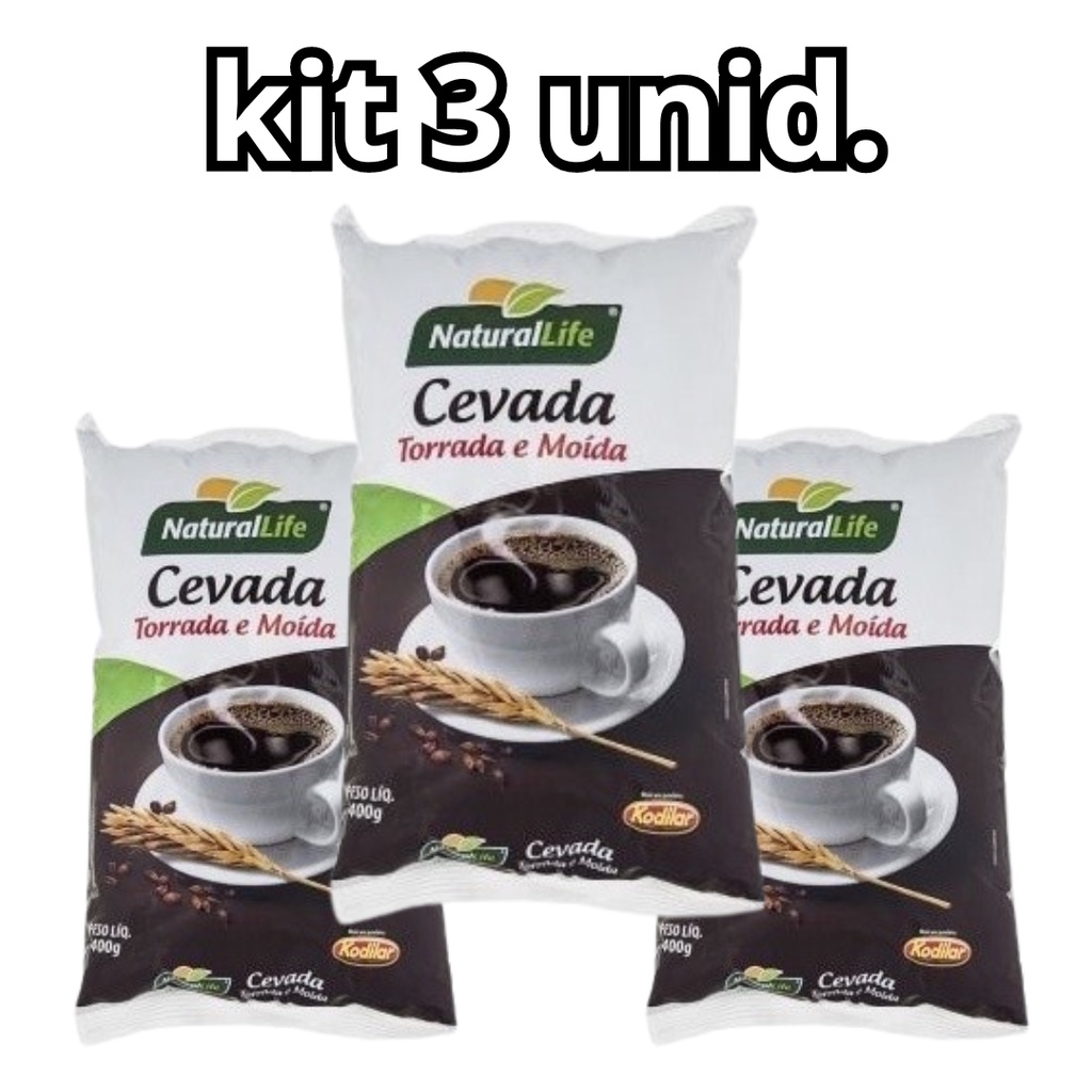 KIT 3 unid Cevada Torrada e Moída 400g - Kodilar em Oferta na Shopee
