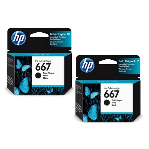 Kit com 2 Cartuchos Hp 667 Preto Original Envio Imediato em Oferta na Shopee
