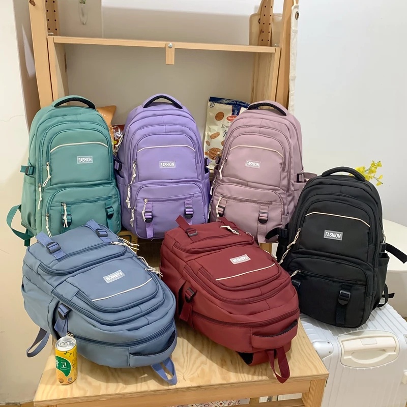 Mochila Coreana Reforçada Para Viagem ou Passeio Sarja Impermeável 939