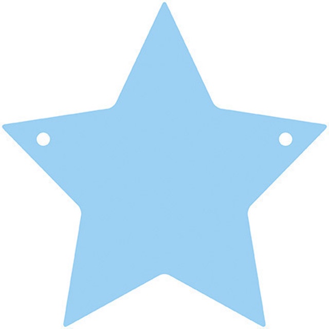 Varal De Bandeirolas em Papel Lousa - Estrela Azul - 15 x 15 cm