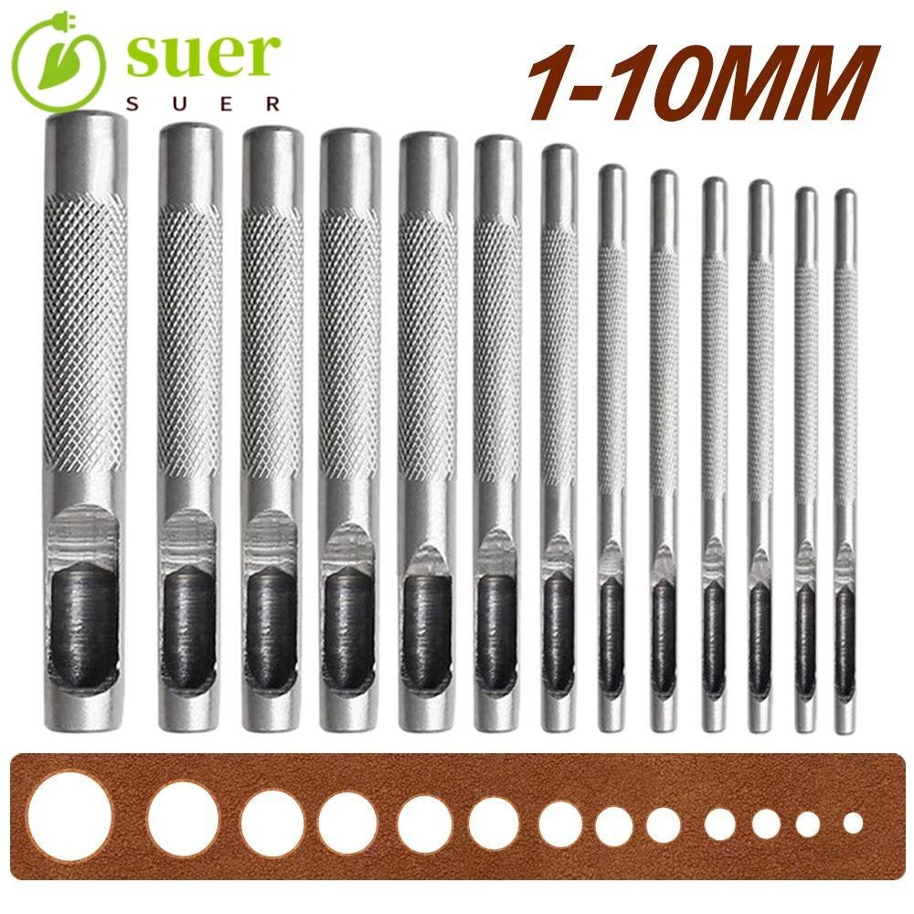 SUER1YE Perfurador De Furo De Cinto 1-10MM Artesanato Acessórios De Costura De Couro Puncher Aço Carbono em Oferta na Shopee