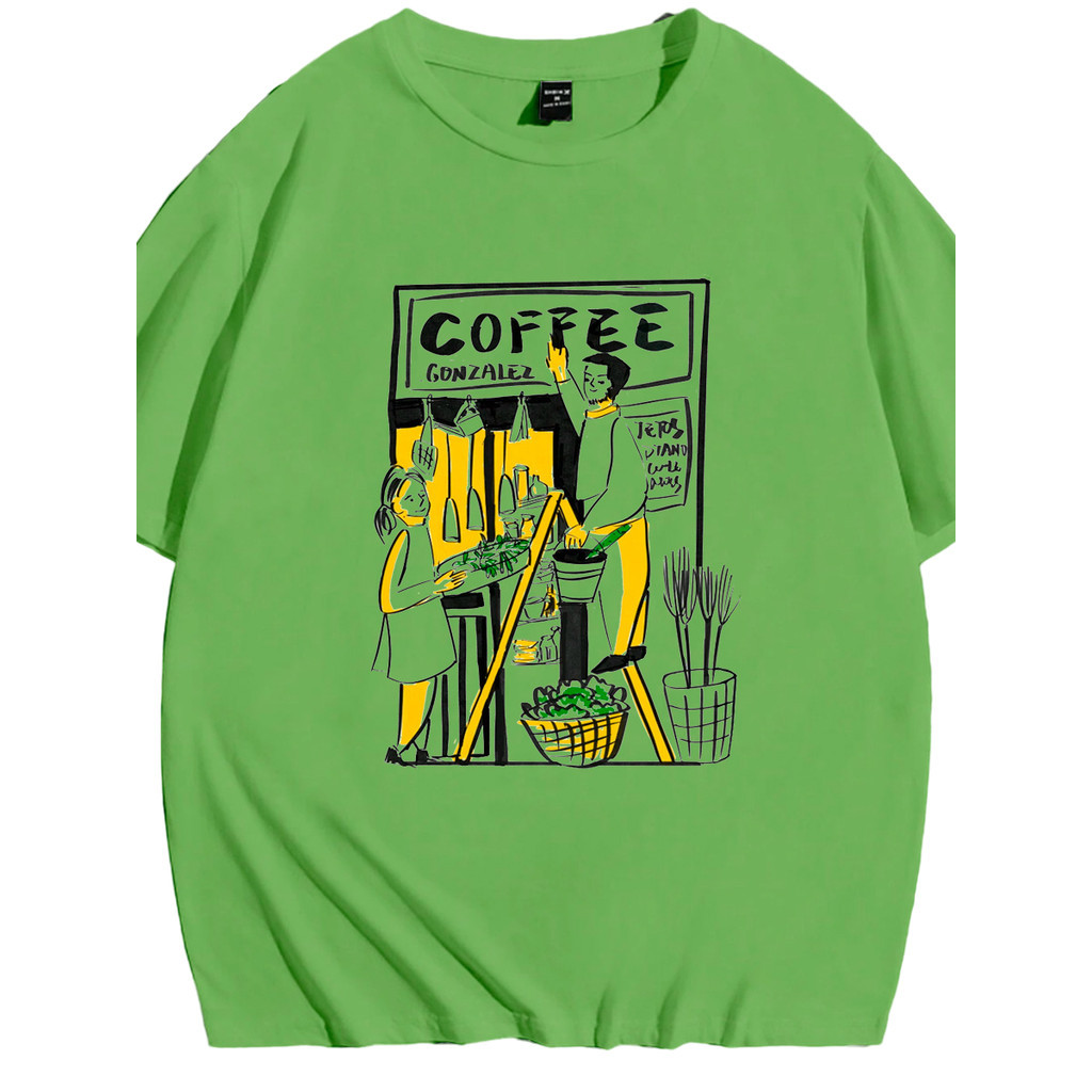 Camisa Oversized Unissex Aesthetic Casual Vaso Planta Life Style Camiseta Old School Taças Blusa