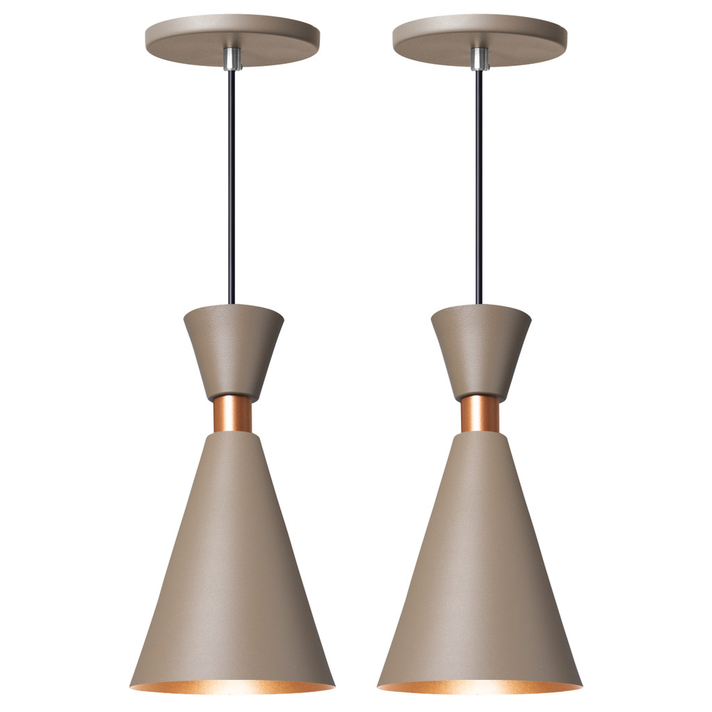 Kit 2 Pendente Lustre Luminária Mini Pequim 24cm Fendi em Oferta na Shopee