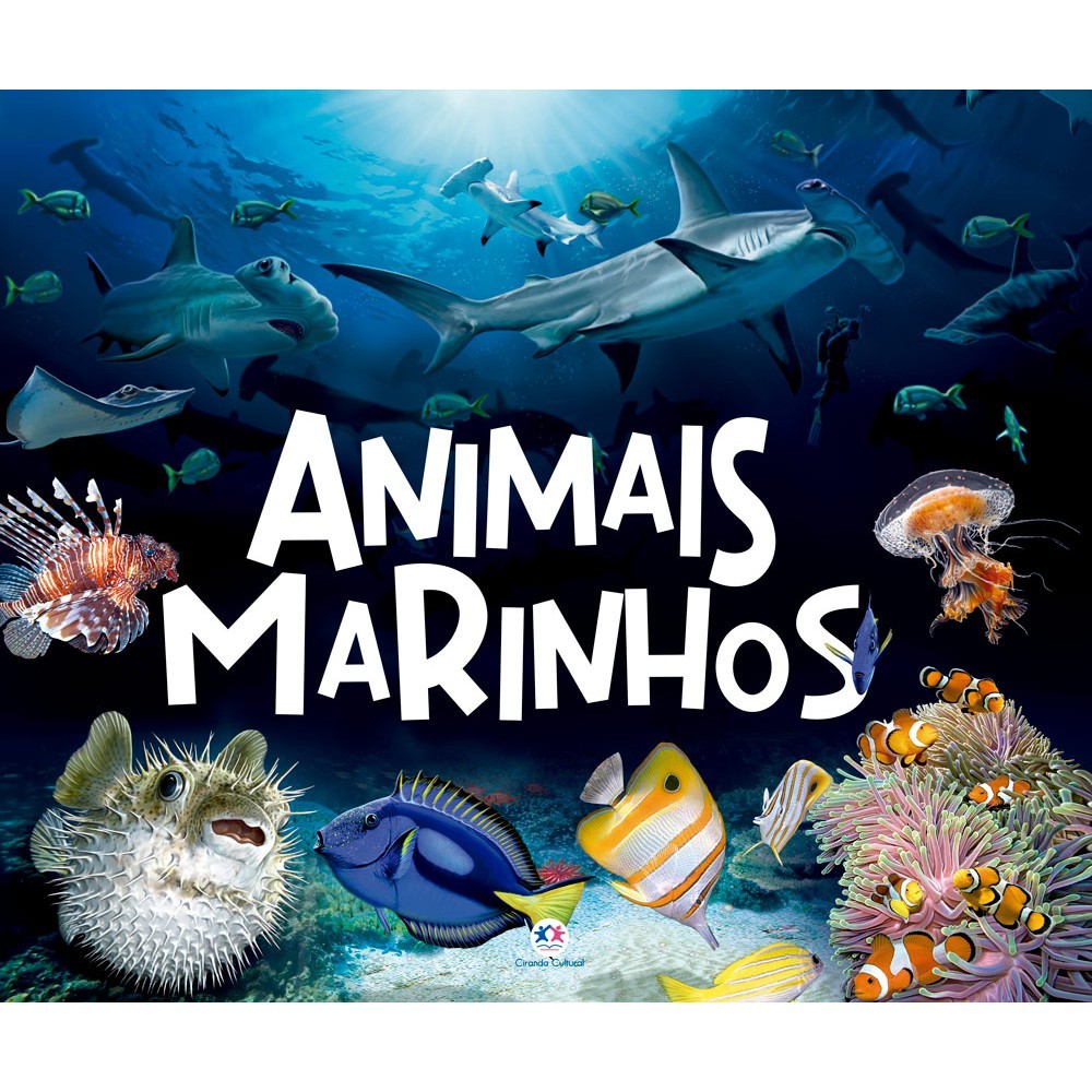 Livro Capa dura Animais marinhos em Oferta na Shopee