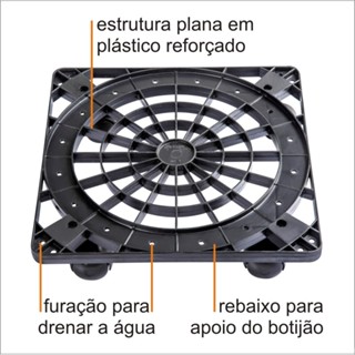 Suporte 4 Rodízios p/ vasos, botijão de gás, cestos, CPU etc em Oferta na Shopee