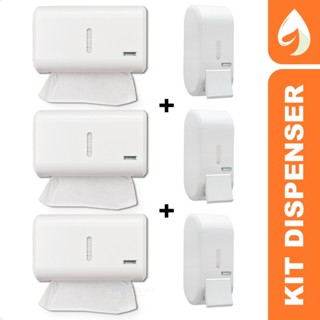 Kit 3 Porta Papel Toalha 3 Saboneteira/Alcool Gel Dispenser Urban Compacto Premisse em Oferta na Shopee