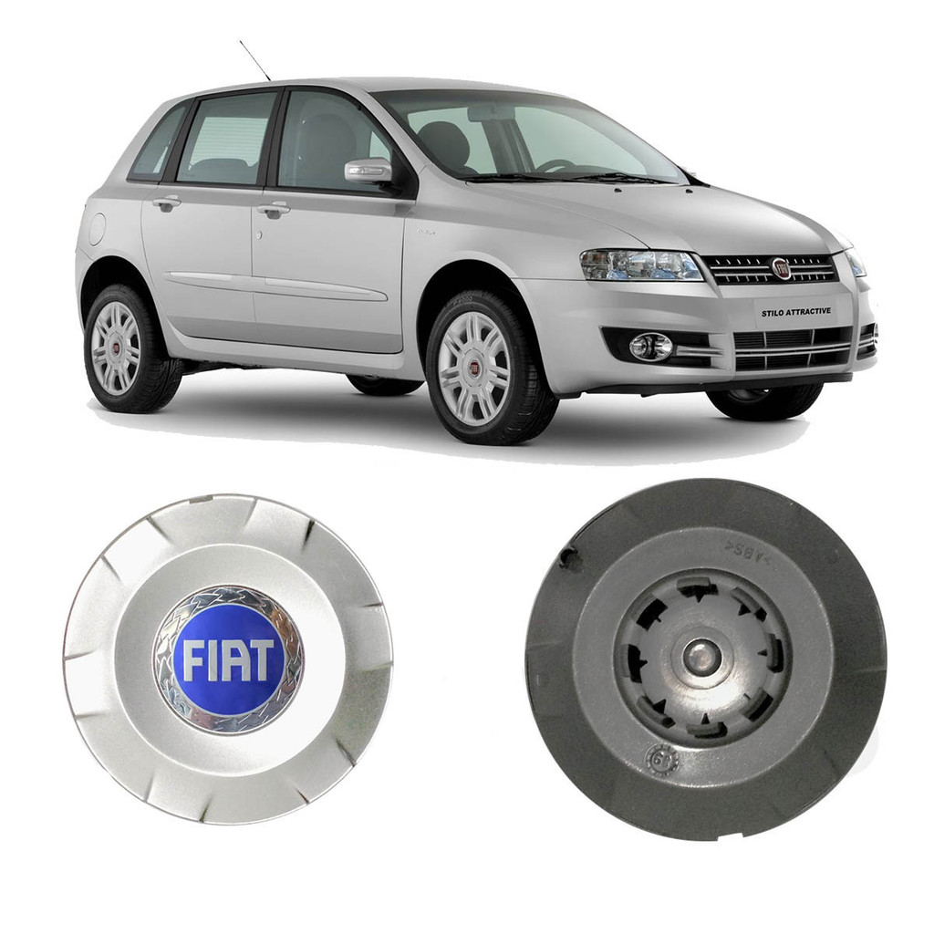 4x Centro Roda Fiat Stilo 2003 a 2011 Aro 15 Roda Original