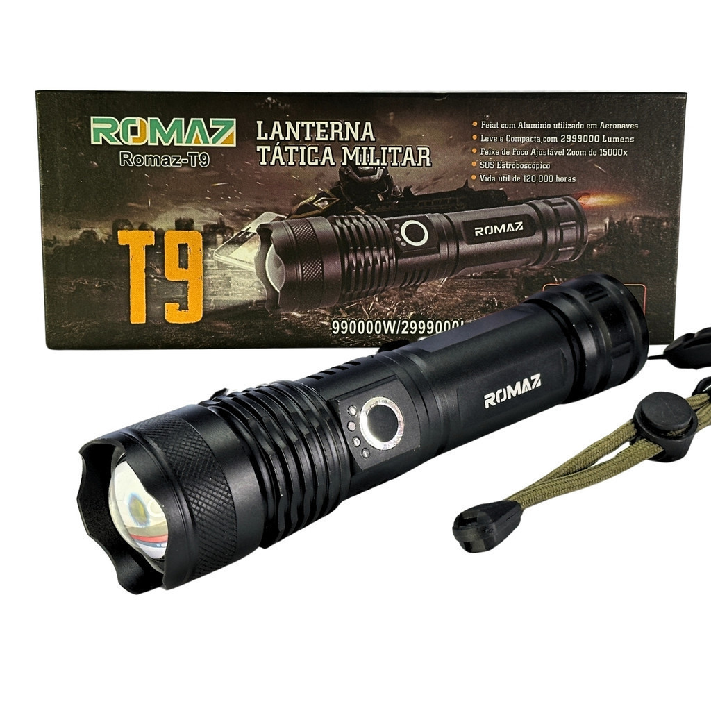 Lanterna Super Potente T9 P50 Tática Mais Forte Do Mundo Potente Sitio Fazenda Acampamento Camping Segurança em Oferta na Shopee