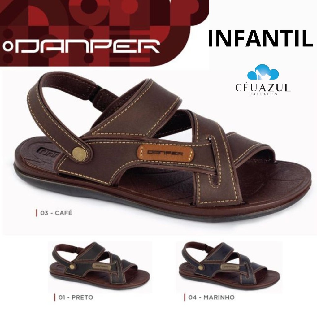 Sandália Chinelo Danper Infantil Escolar Menino Homenzinho Tira Removível Conforto em Oferta na Shopee