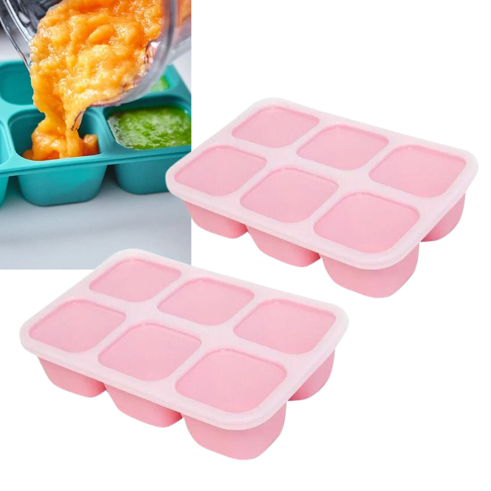 Porta Papinha de Silicone 6x60ml Porquinho Kit 2 Uni Marcus