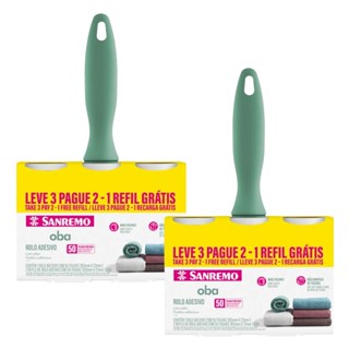 Kit 2 Rolo Adesivo Rolinho Tira Pelo de Roupa Cama Sofa Sanremo SR909
