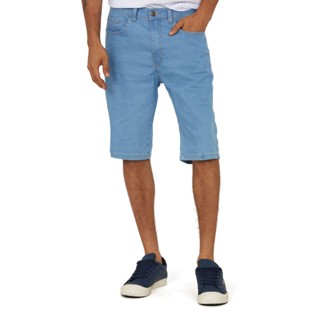 Bermuda Masculina Jeans Amaciado Básica Polo Wear Jeans Claro