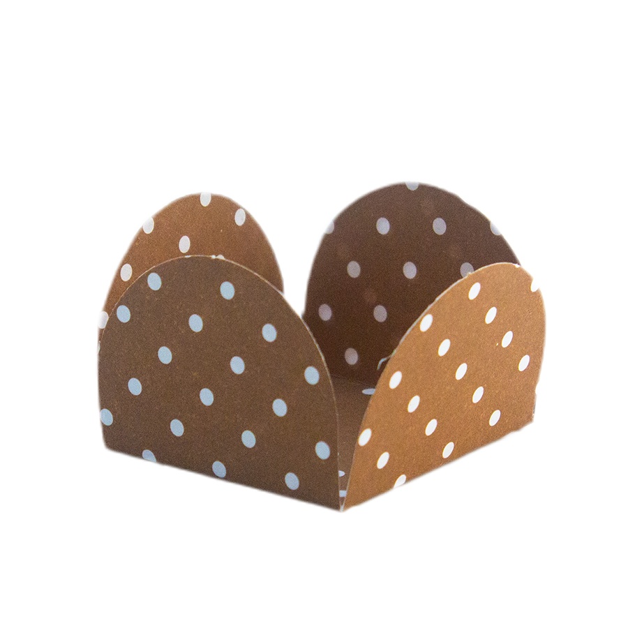 Forminha para Doces 4 Pétalas - Poá Marrom e Branco - 50 unidades - NC Toys - Rizzo Distribuidora