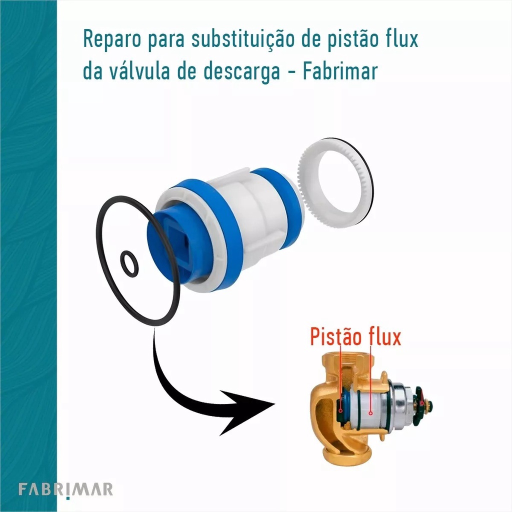 Reparo Válvula Descarga Pistão Flux Fabrimar — imagem 2 de 2