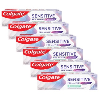 Kit Creme Dental Colgate Sensitive Pro-Alívio Imediato Branqueador 90g com 6 unidades